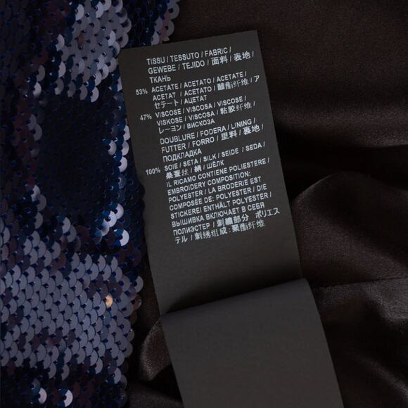 Saint Laurent 2019 RTW One Shoulder Dress size FR 36 Blue Sequin Mini - Picture 13 of 14